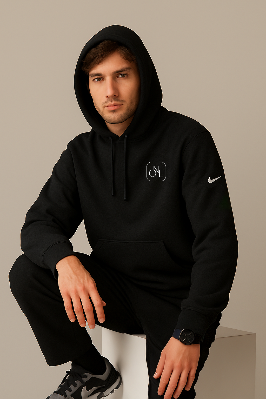 Nike Club Men's Fleece Sleeve Swoosh Pullover Hoodie